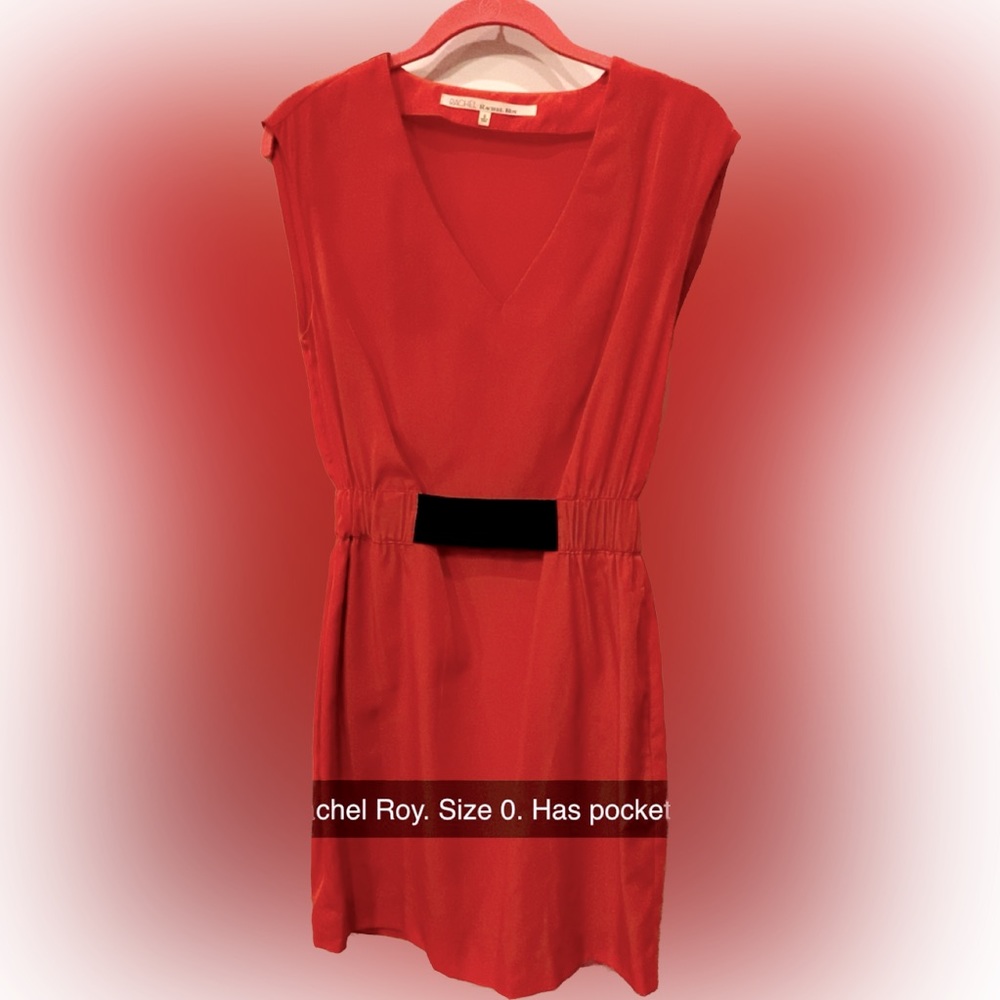 Rachel Roy orange work dress. Slimming